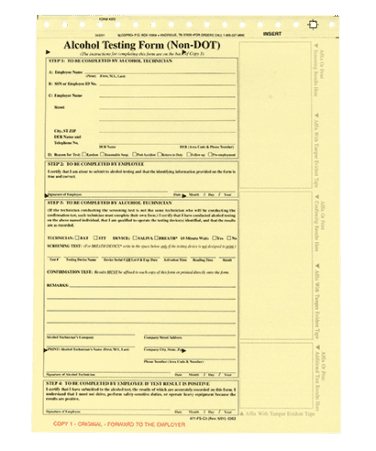 Non-DOT Alcohol Testing Form - Kahntact Medical