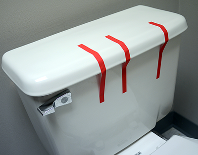 tamper evident security seal tape down toilet bowls