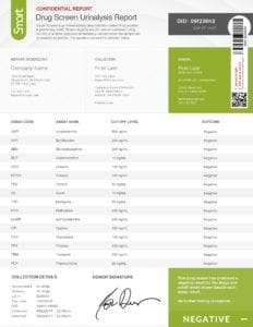 Smart branded drug screen result form